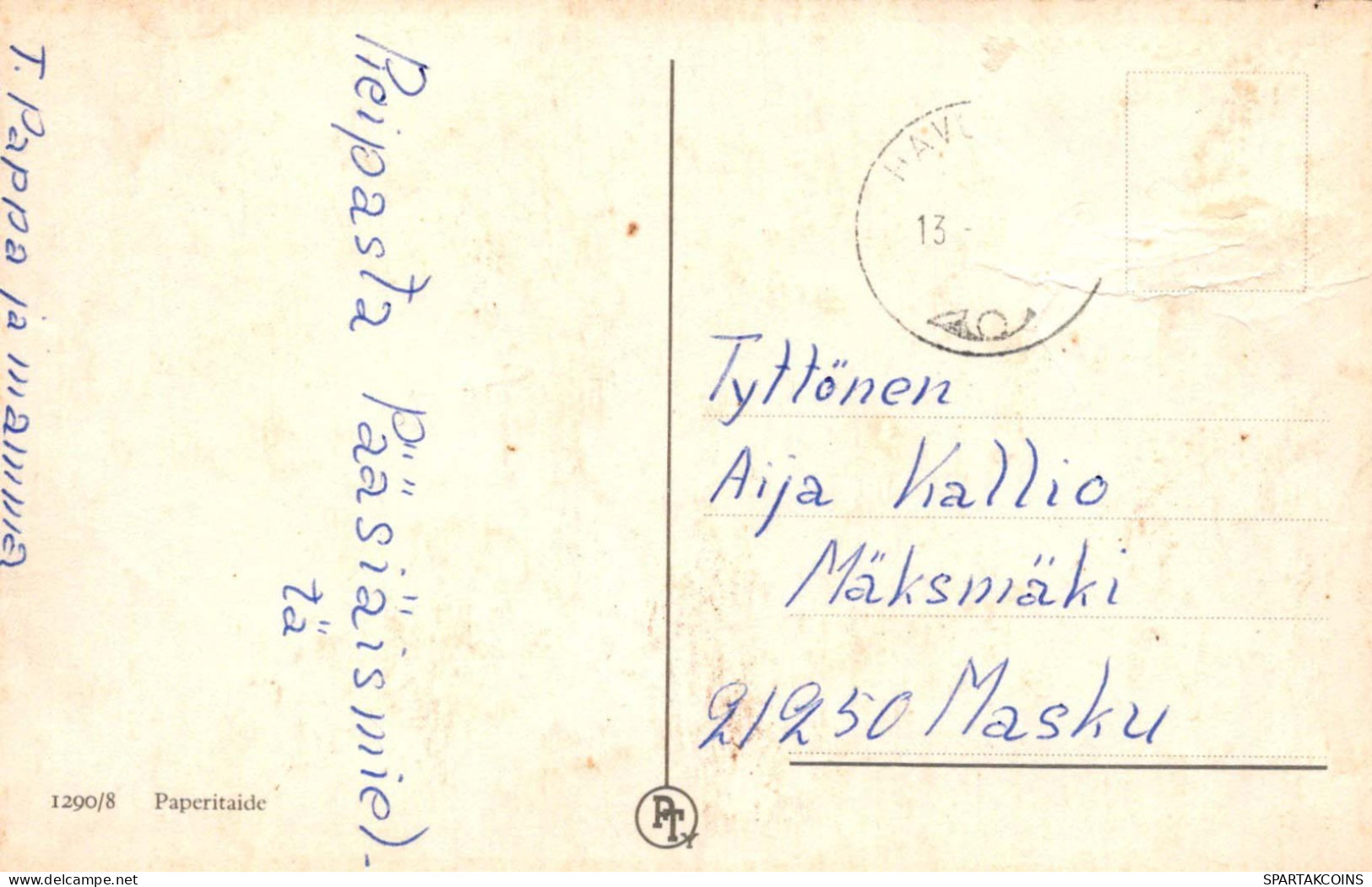 EASTER CHICKEN EGG Vintage Postcard CPA #PKE115.GB - Pâques