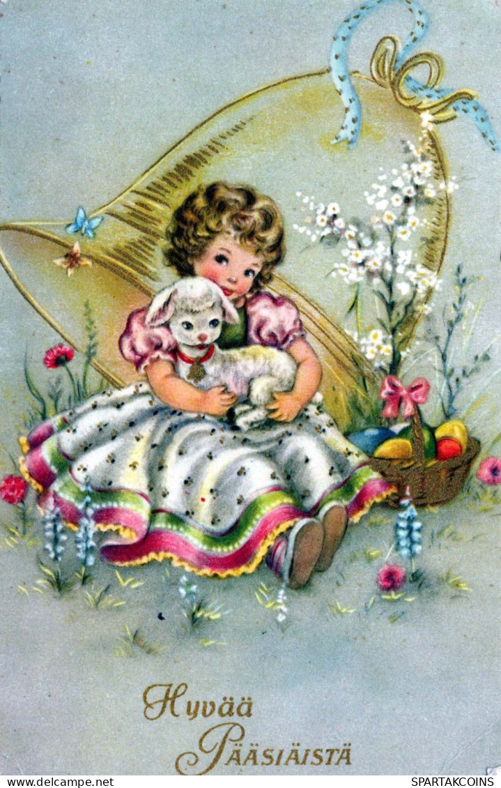 EASTER CHILDREN EGG Vintage Postcard CPA #PKE369.GB - Ostern