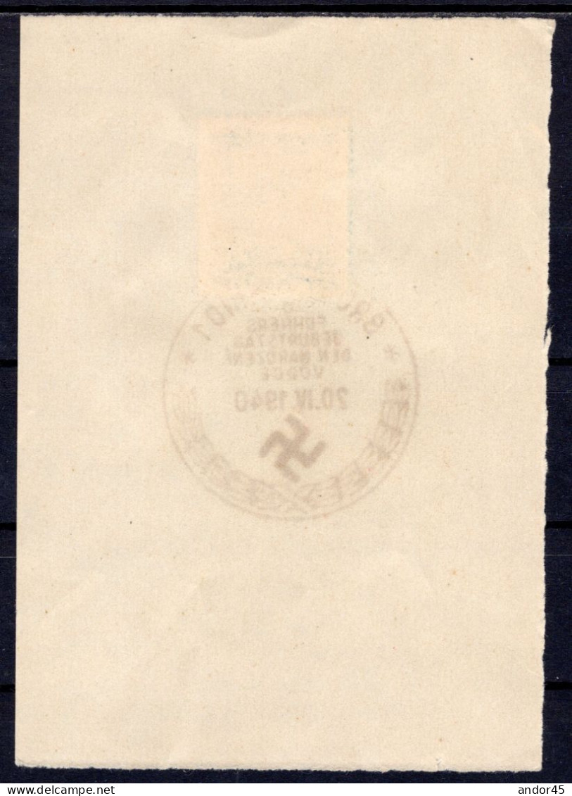 1940 20 APR 5H  CON OTTIMA CENTRATURA  FRANCOBOLLO DI BOEMIA E MORAVIA APPLICATO SU FOGLIETTO CON BELL'ANNULLO BRNO 1  F - Storia Postale