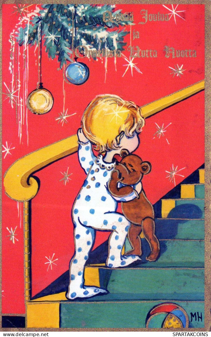 Happy New Year Christmas CHILDREN Vintage Postcard CPSMPF #PKD605.GB - Nouvel An