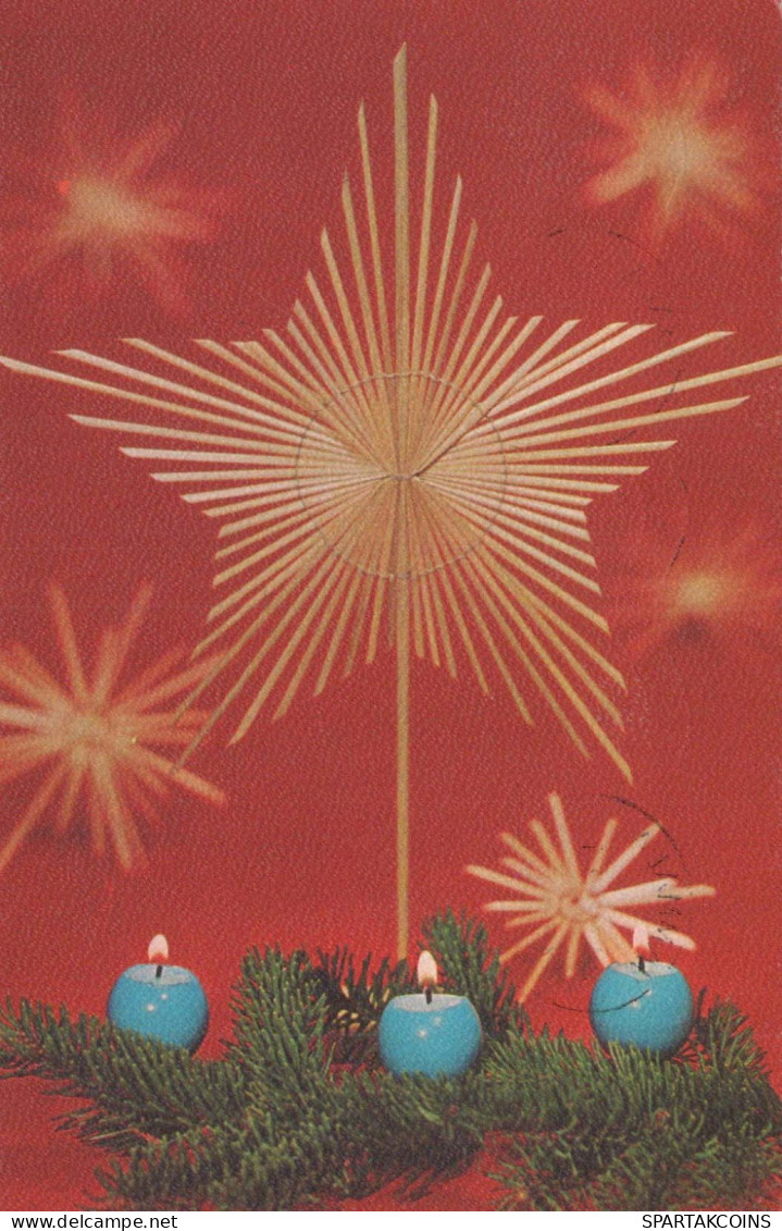 Happy New Year Christmas CANDLE Vintage Postcard CPSMPF #PKD050.GB - Anno Nuovo