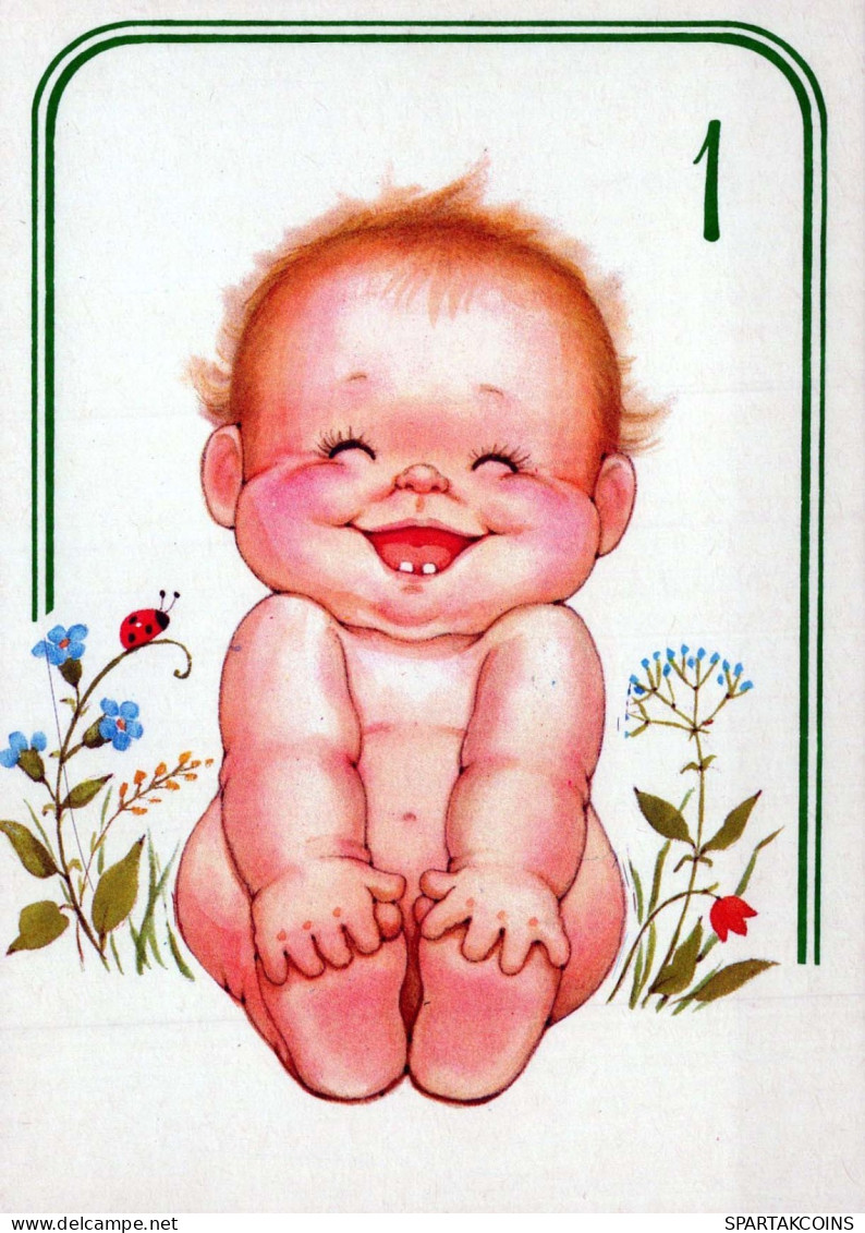 HAPPY BIRTHDAY 1 Year Old KID Children Vintage Postcard CPSM Unposted #PBU110.GB - Birthday