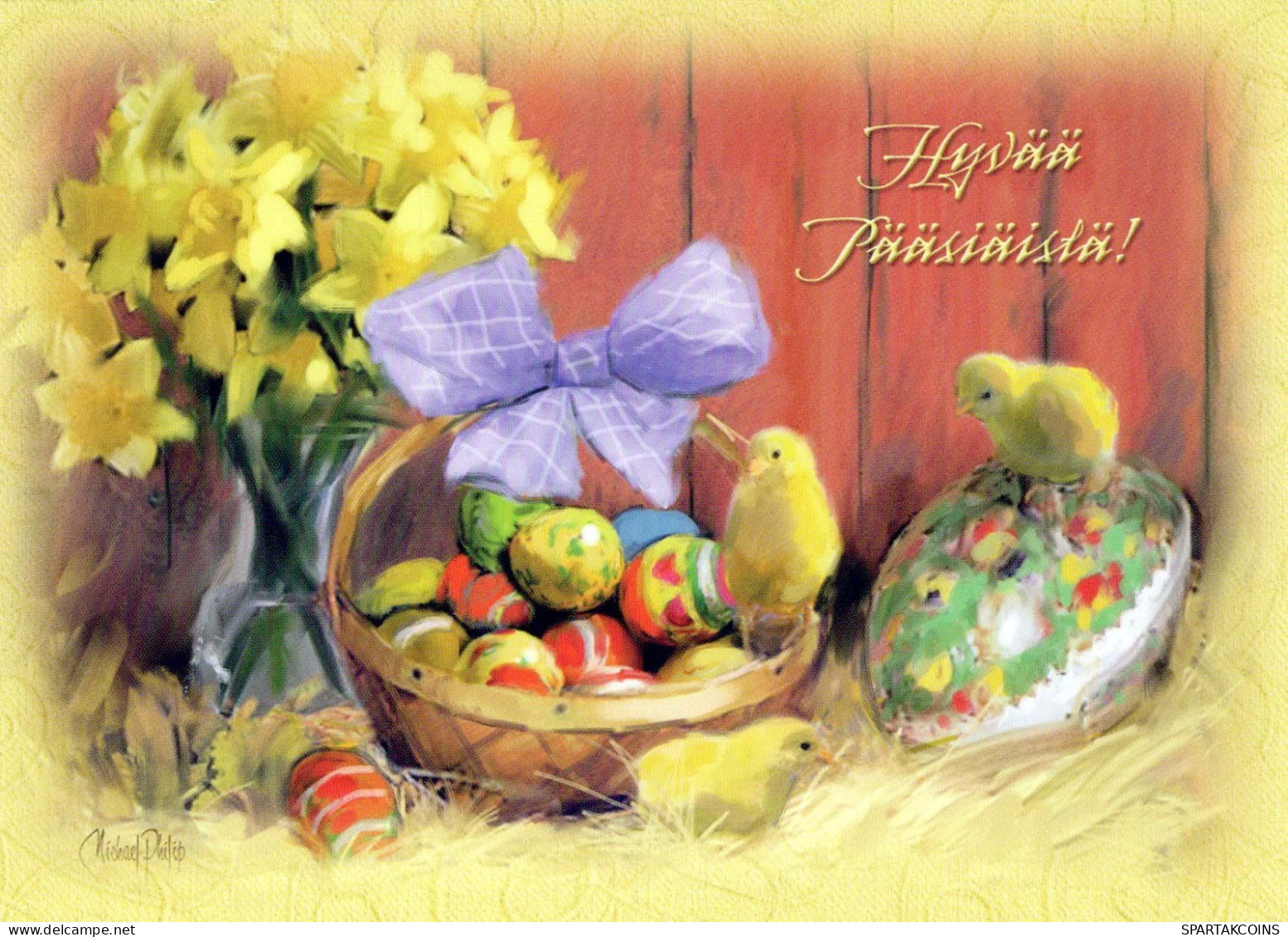 EASTER CHICKEN EGG Vintage Postcard CPSM #PBO922.GB - Easter