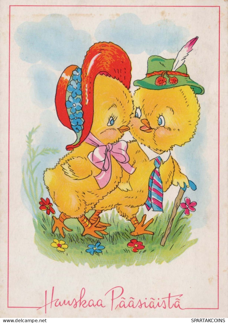 EASTER CHICKEN EGG Vintage Postcard CPSM #PBO672.GB - Pasen