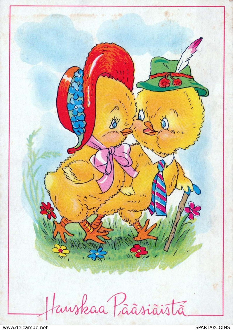 EASTER CHICKEN EGG Vintage Postcard CPSM #PBO672.GB - Easter