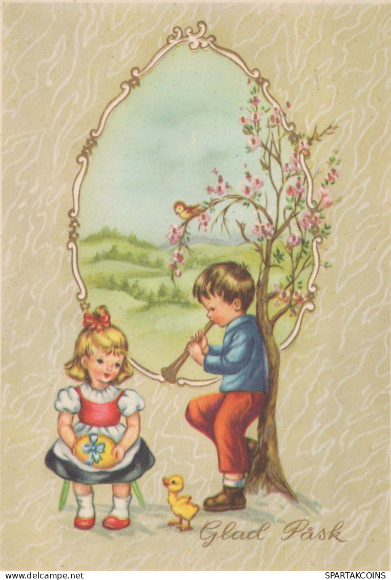 EASTER CHILDREN Vintage Postcard CPSM #PBO291.GB - Ostern