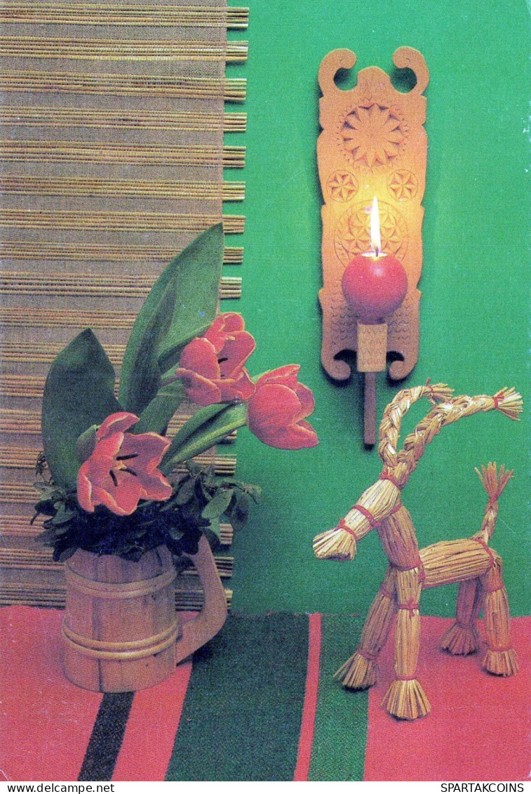 Happy New Year Christmas CANDLE Vintage Postcard CPSM #PBO039.GB - Nouvel An