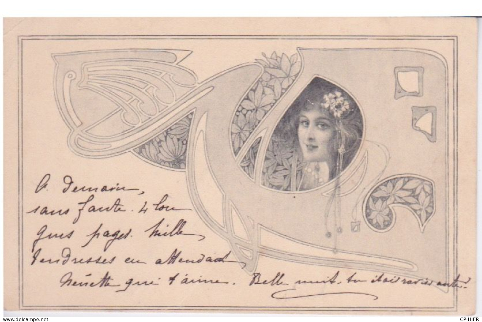 CPA ILLUSTREE  - M.M.  VIENNE  - FEMME  AVEC BOUCLES  D OREILLE - 1900 - Vienne