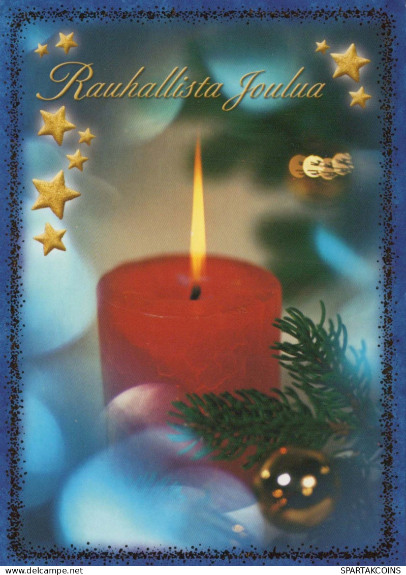 Happy New Year Christmas CANDLE Vintage Postcard CPSM #PBN855.GB - Anno Nuovo