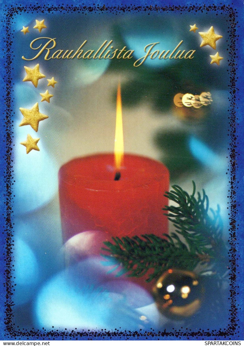 Happy New Year Christmas CANDLE Vintage Postcard CPSM #PBN855.GB - Anno Nuovo