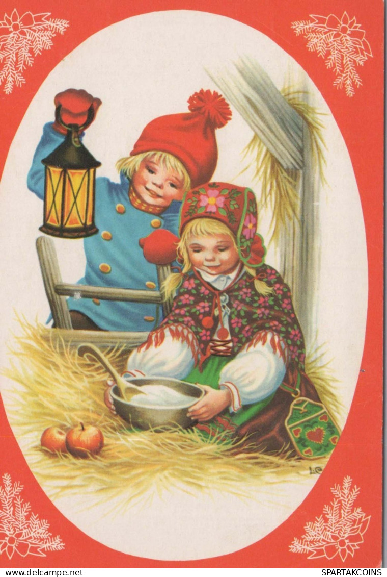 Happy New Year Christmas Children Vintage Postcard CPSM #PBM277.GB - Nieuwjaar