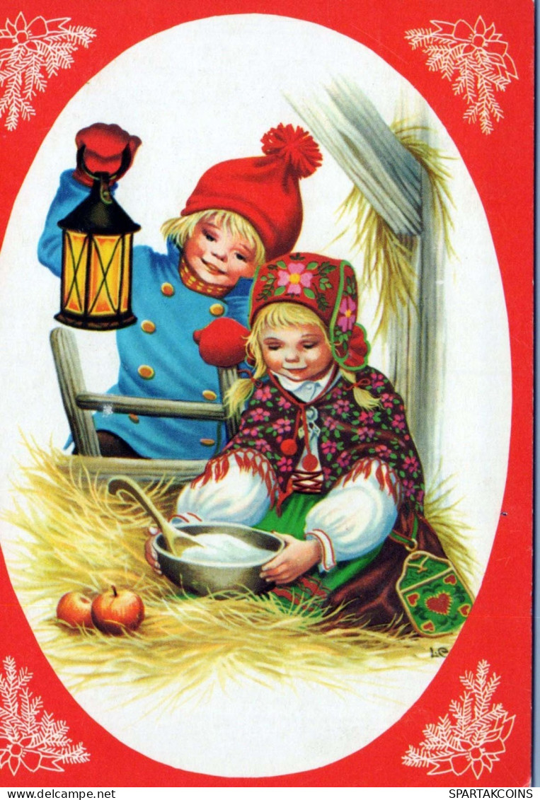 Happy New Year Christmas Children Vintage Postcard CPSM #PBM277.GB - Nieuwjaar