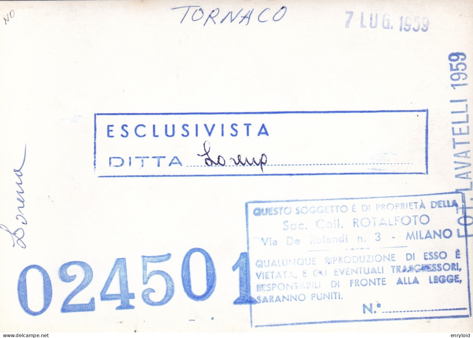 Tornaco Fotografia Viale Inedita 1959 - Andere & Zonder Classificatie