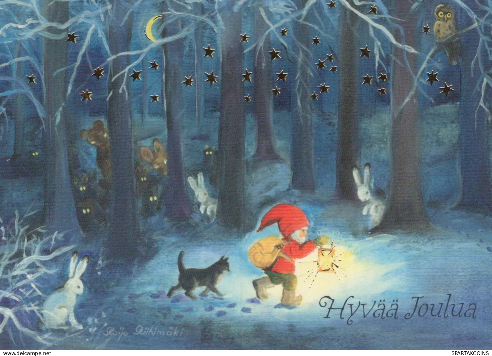 Happy New Year Christmas GNOME Vintage Postcard CPSM #PBL913.GB - Nouvel An