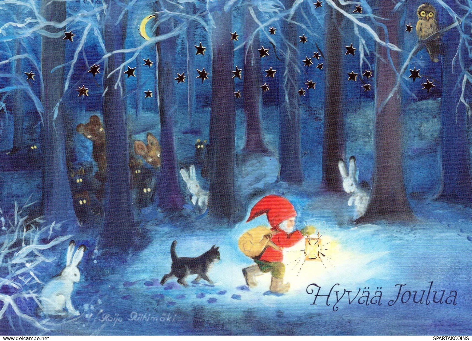 Happy New Year Christmas GNOME Vintage Postcard CPSM #PBL913.GB - Anno Nuovo