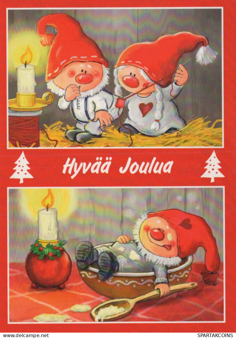 Happy New Year Christmas GNOME Vintage Postcard CPSM #PBL769.GB - Anno Nuovo