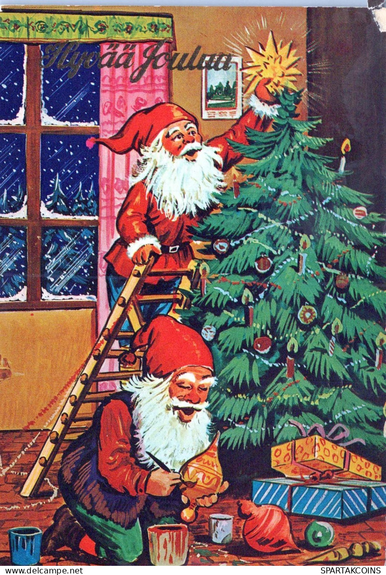 Happy New Year Christmas GNOME Vintage Postcard CPSM #PBL699.GB - Anno Nuovo