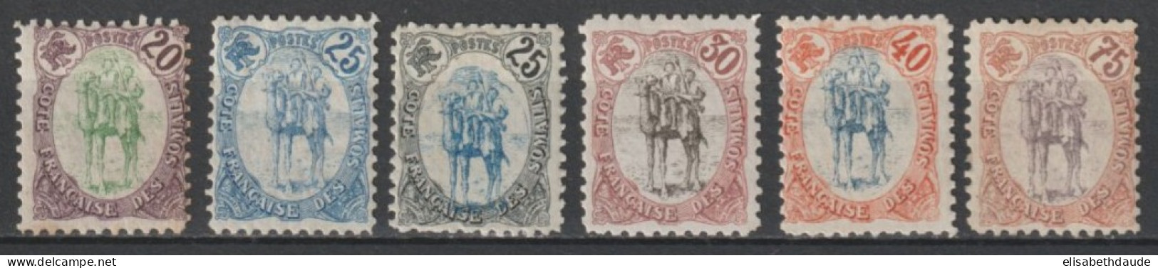 SOMALIS - 1902 - YVERT N° 43/47+49 * MH - MEHARISTE - COTE = 137 EUR. - Neufs