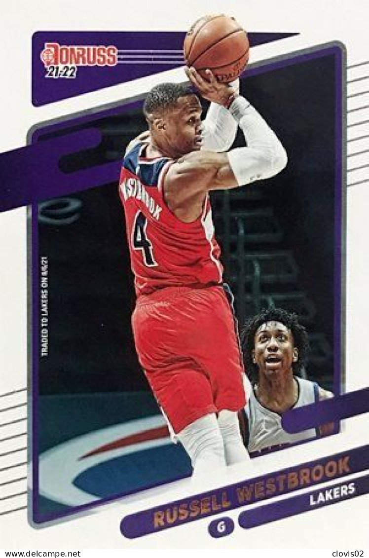 72 Russell Westbrook - Los Angeles Lakers - Carte Panini NBA Donruss 2021-2022 - Altri & Non Classificati