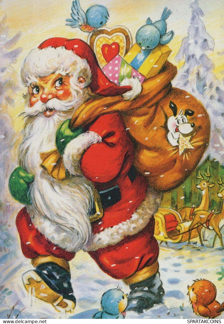 SANTA CLAUS Happy New Year Christmas Vintage Postcard CPSM #PBL042.GB - Santa Claus