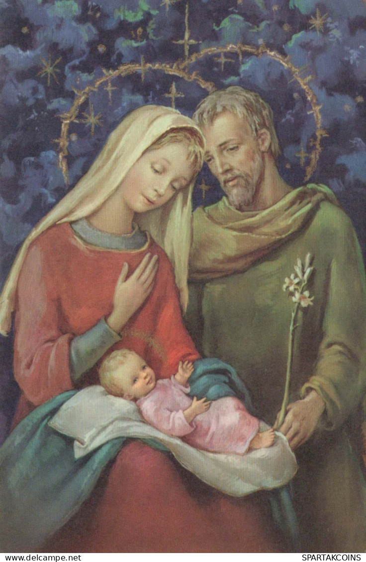 Virgen Mary Madonna Baby JESUS Christmas Religion Vintage Postcard CPSM #PBB776.GB - Virgen Mary & Madonnas