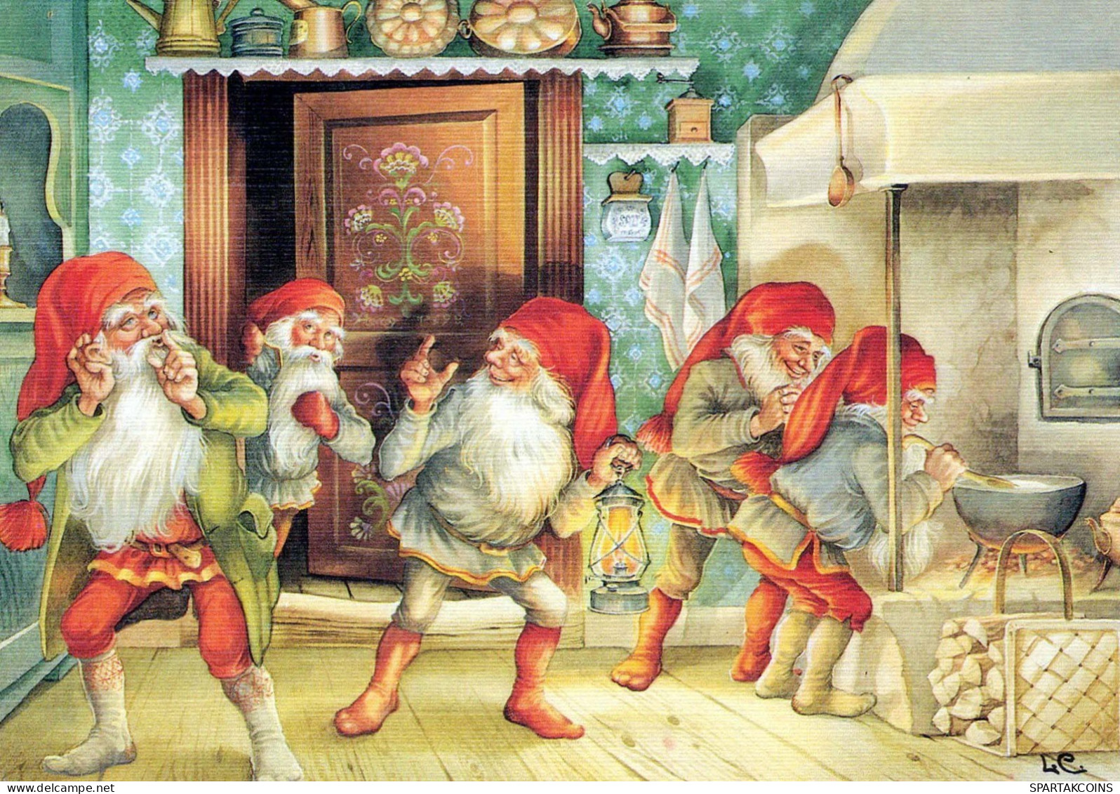 Happy New Year Christmas GNOME Vintage Postcard CPSM #PBA672.GB - Neujahr