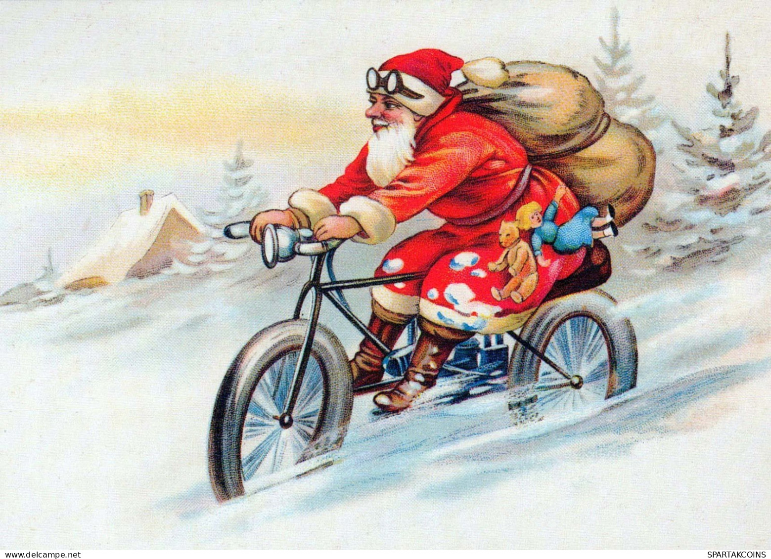 SANTA CLAUS Happy New Year Christmas Vintage Postcard CPSM #PBB119.GB - Santa Claus