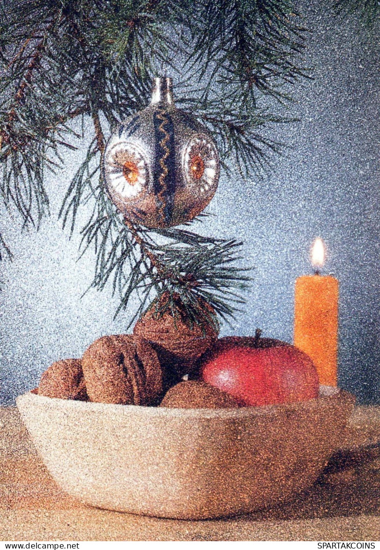 Happy New Year Christmas CANDLE Vintage Postcard CPSM #PBA796.GB - Neujahr