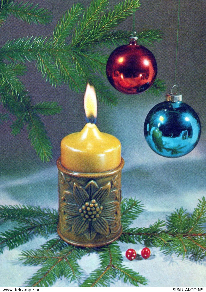 Happy New Year Christmas CANDLE Vintage Postcard CPSM #PBA235.GB - New Year