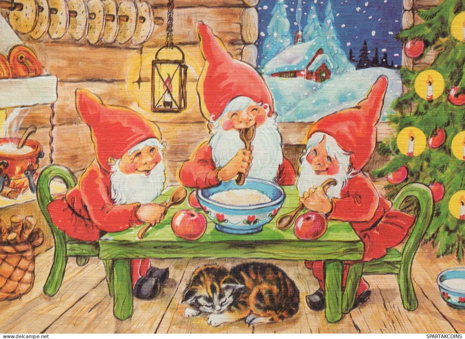 Happy New Year Christmas GNOME Vintage Postcard CPSM #PBA919.GB - Neujahr