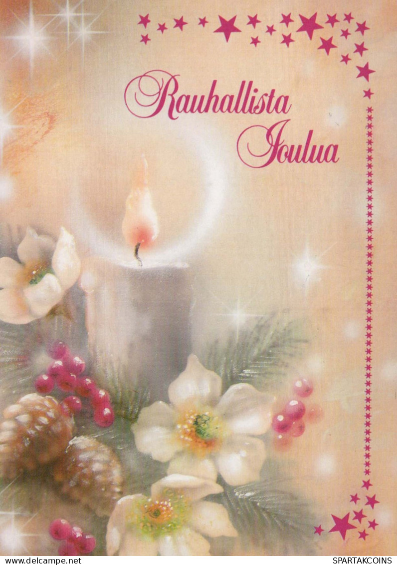 Happy New Year Christmas CANDLE Vintage Postcard CPSM #PBA356.GB - Anno Nuovo