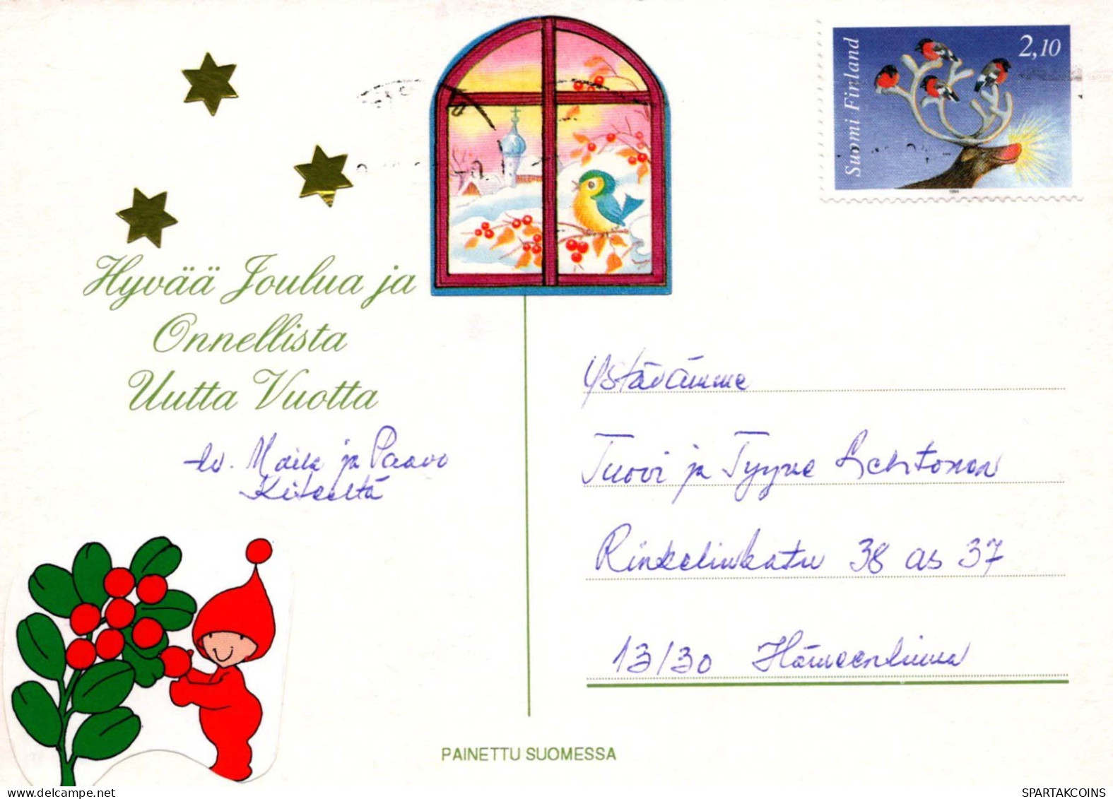 Happy New Year Christmas CANDLE Vintage Postcard CPSM #PBA356.GB - Neujahr