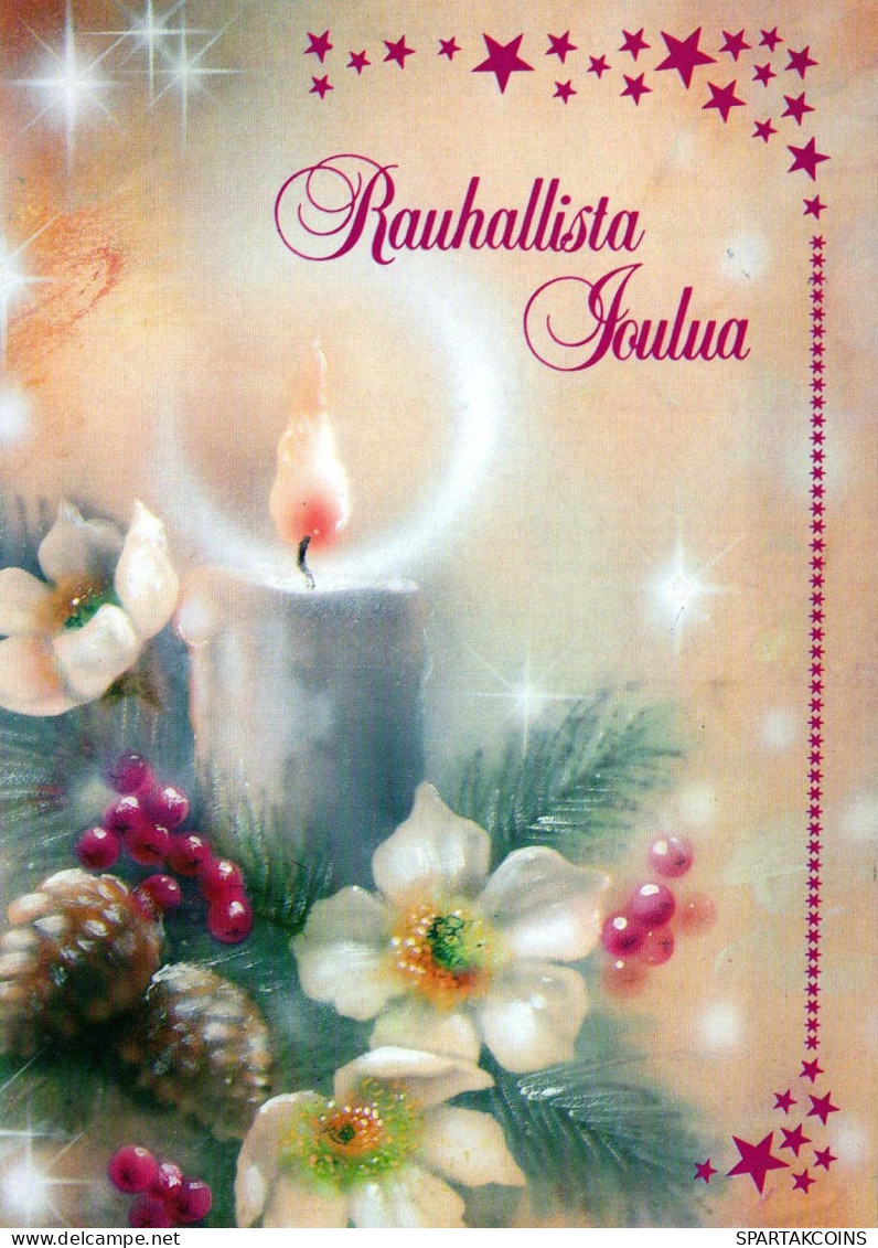Happy New Year Christmas CANDLE Vintage Postcard CPSM #PBA356.GB - Anno Nuovo