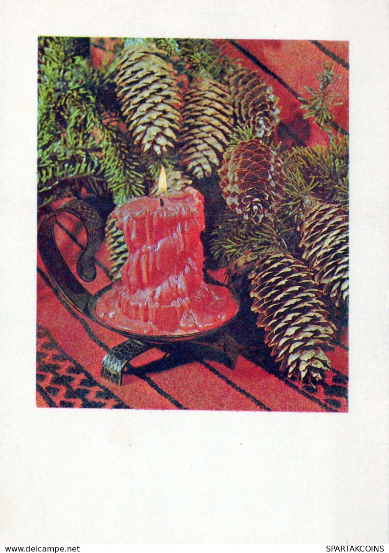 Happy New Year Christmas CANDLE Vintage Postcard CPSM #PAZ990.GB - Nouvel An