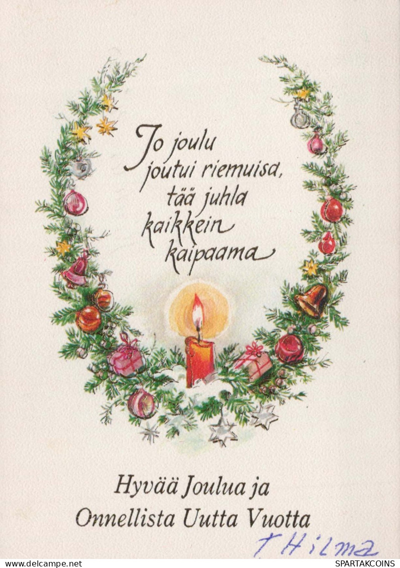 Happy New Year Christmas CANDLE Vintage Postcard CPSM #PBA052.GB - Nouvel An