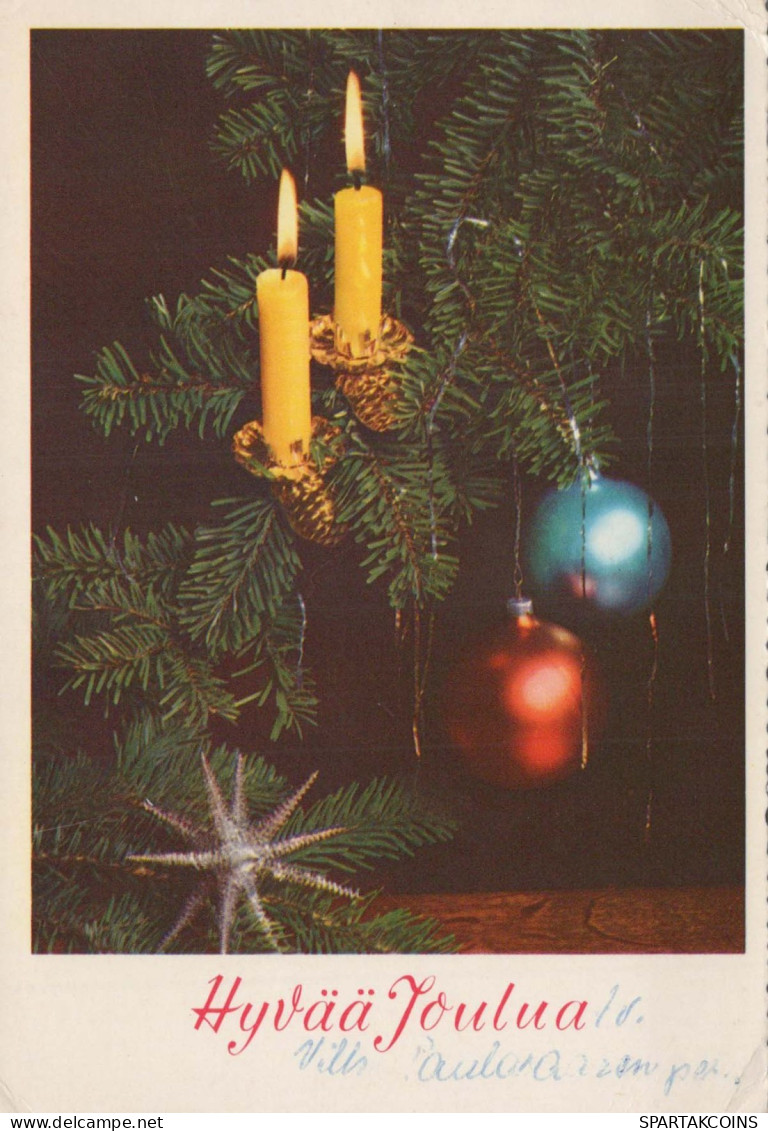 Happy New Year Christmas CANDLE Vintage Postcard CPSM #PAZ236.GB - Anno Nuovo