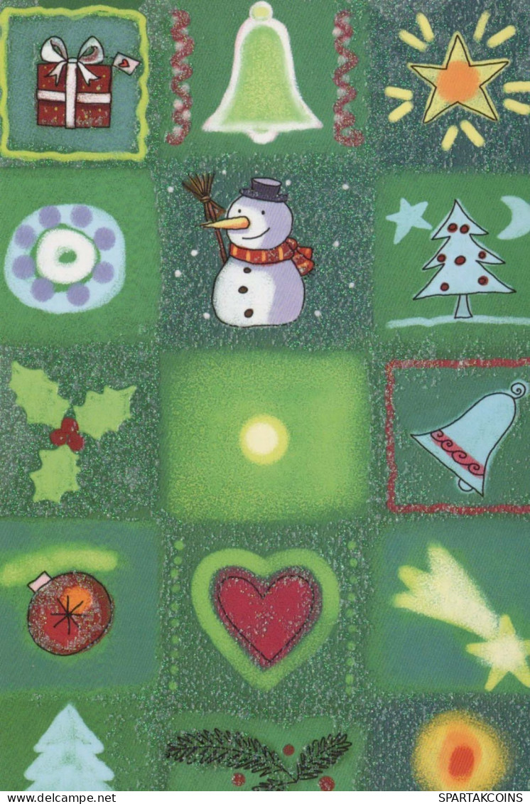 Happy New Year Christmas SNOWMAN Vintage Postcard CPSM #PAZ661.GB - New Year