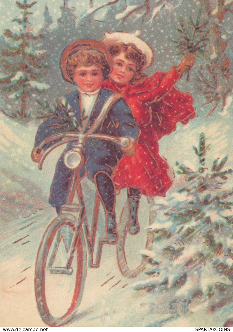 Happy New Year Christmas CHILDREN Vintage Postcard CPSM #PAY833.GB - Anno Nuovo