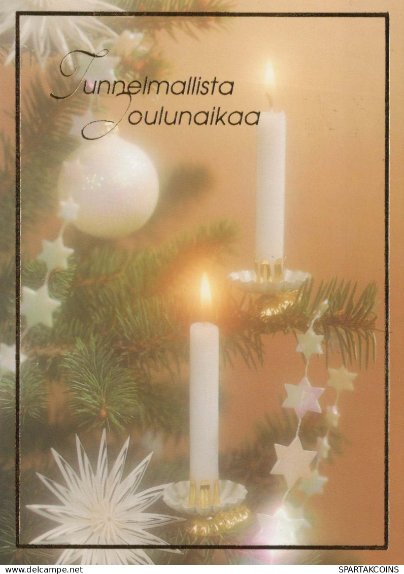 Happy New Year Christmas CANDLE Vintage Postcard CPSM #PAZ356.GB - Neujahr