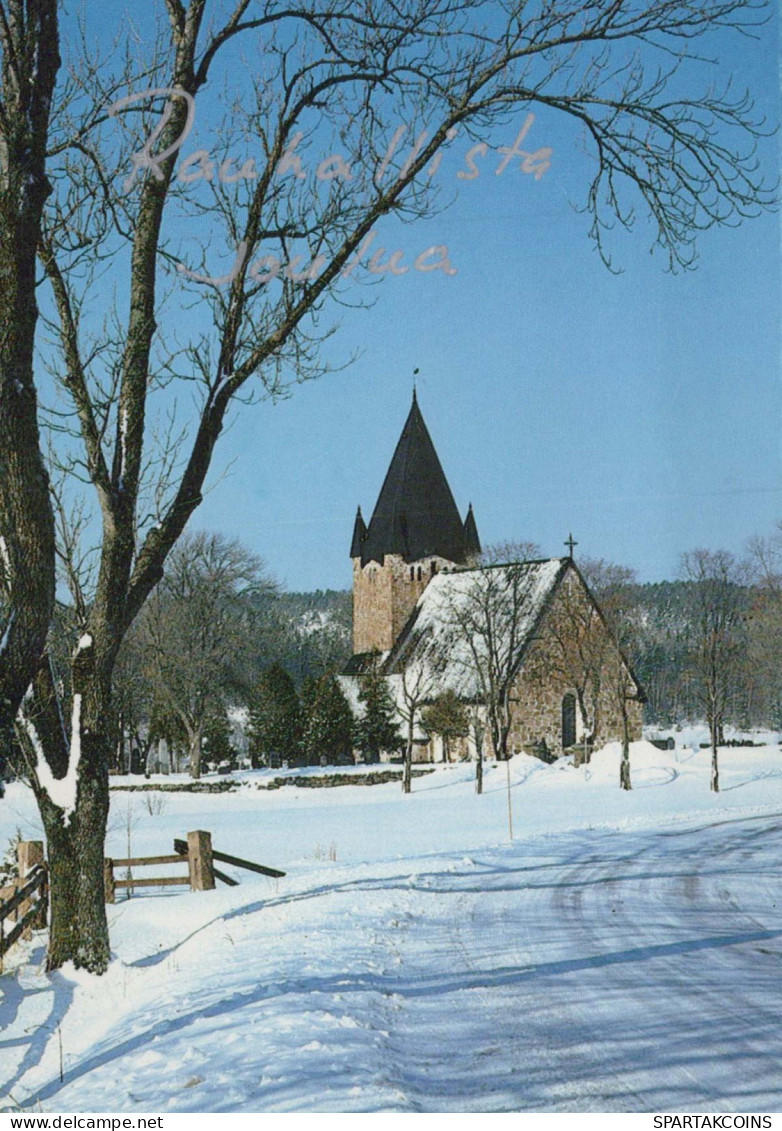 Happy New Year Christmas CHURCH Vintage Postcard CPSM #PAY437.GB - Anno Nuovo