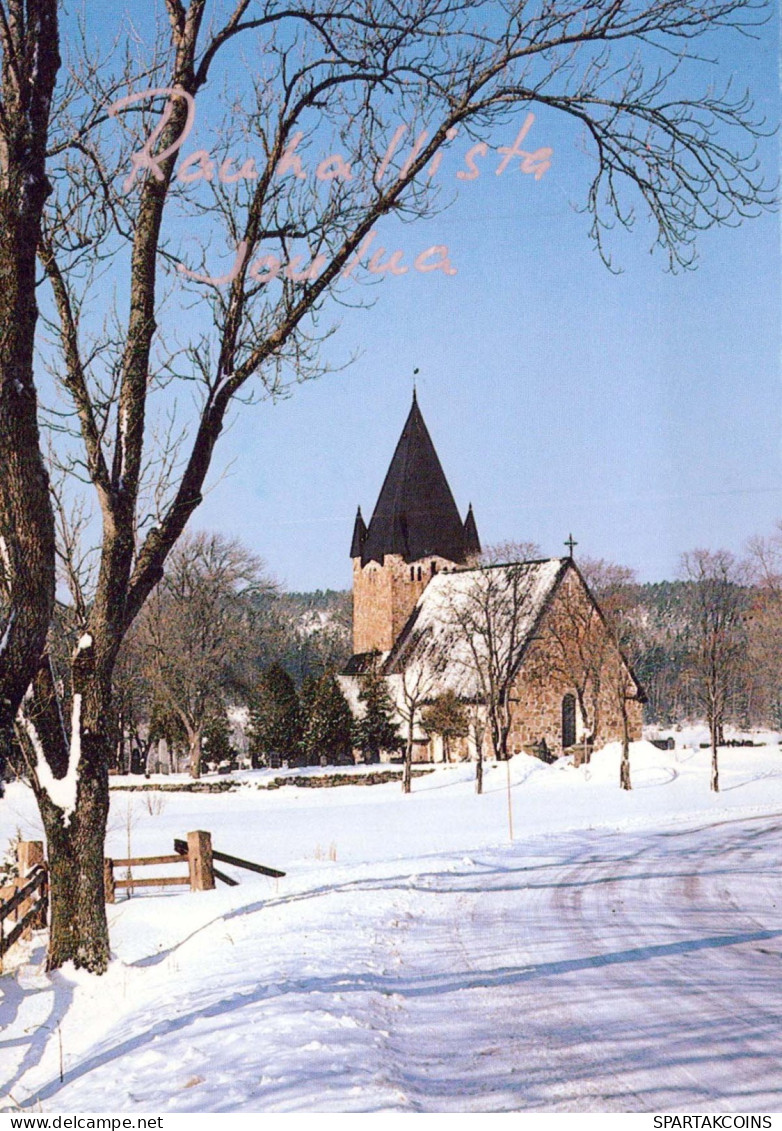 Happy New Year Christmas CHURCH Vintage Postcard CPSM #PAY437.GB - Anno Nuovo