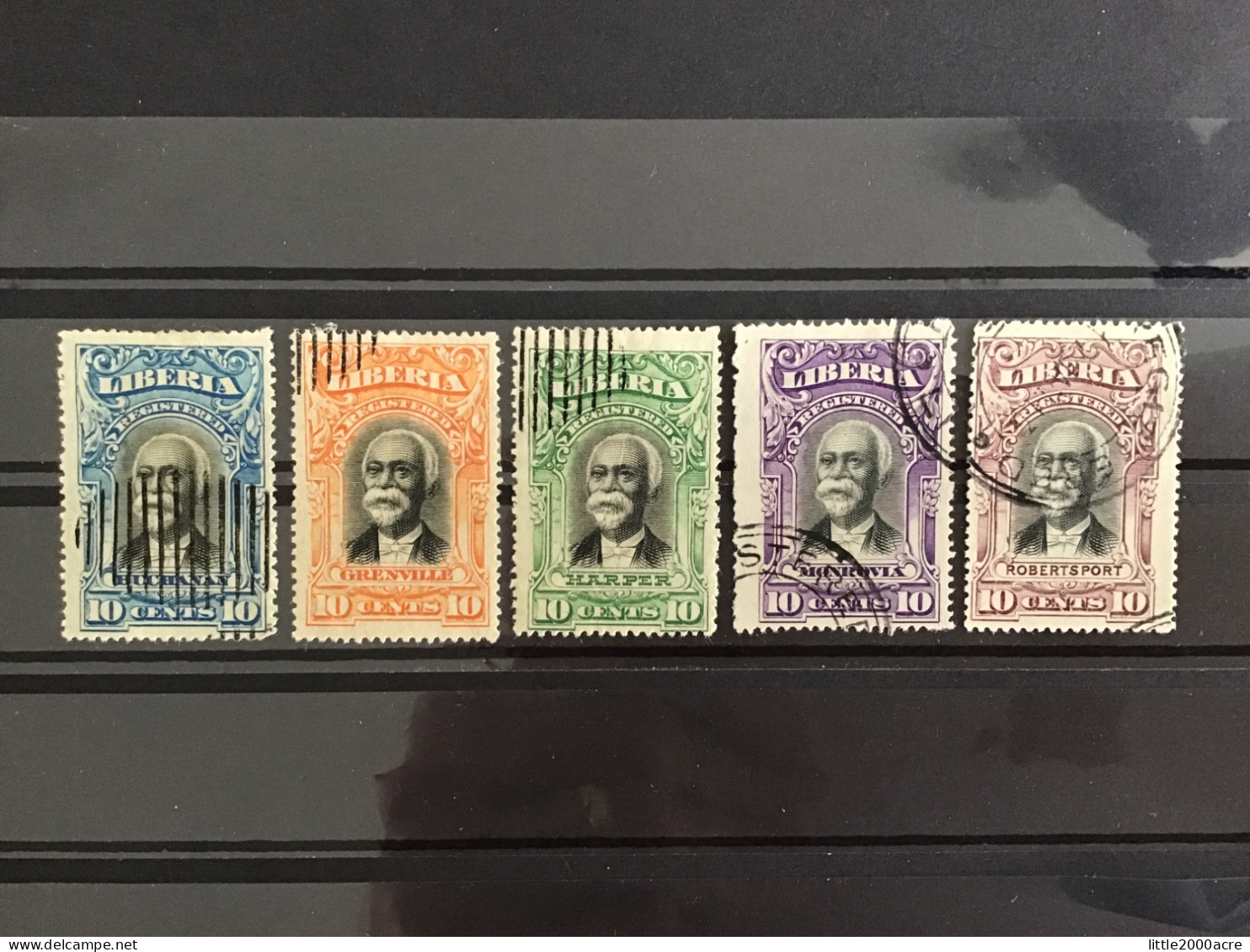 Liberia 1903 Registration Stamps Set Used SG R211-5 Yv 10-4 - Liberia