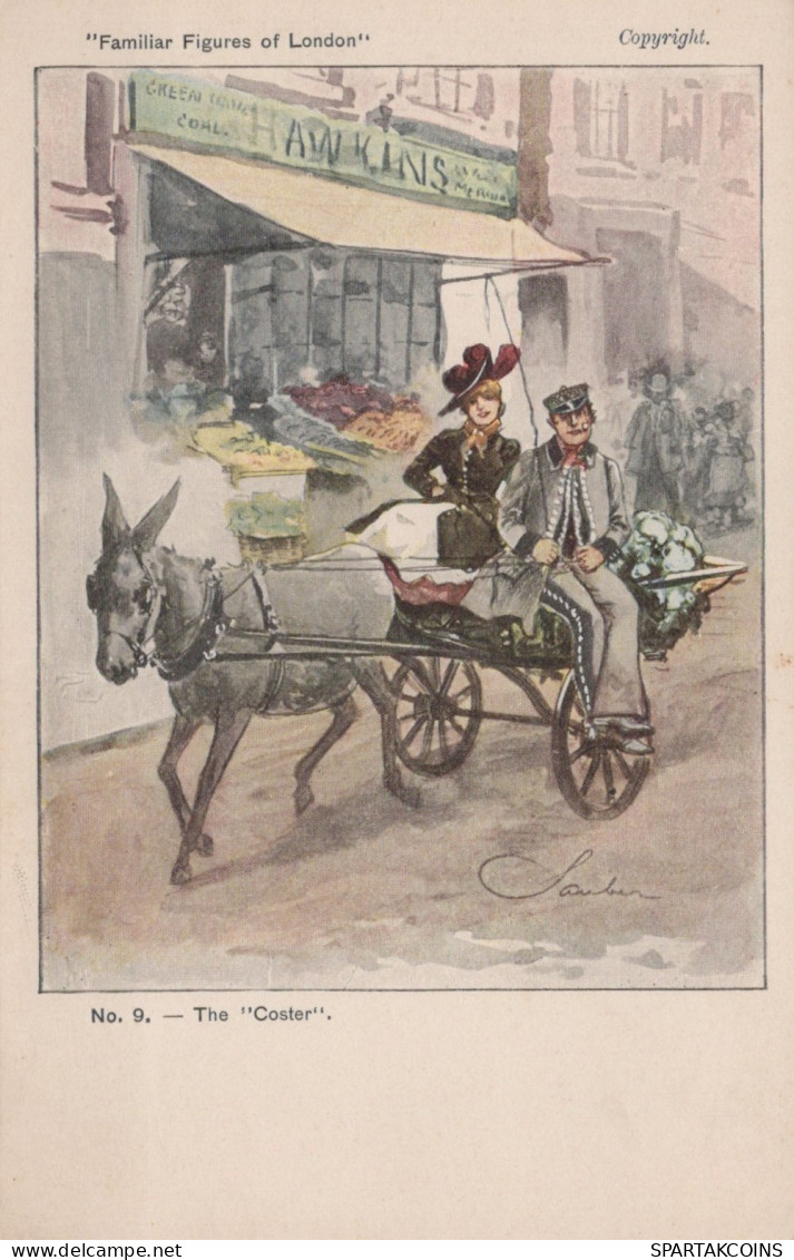 1902 FAMILIAR FIGURES OF LONDON PEARLY KING QUEEN - THE COSTER #PAA166.IT - Donkeys