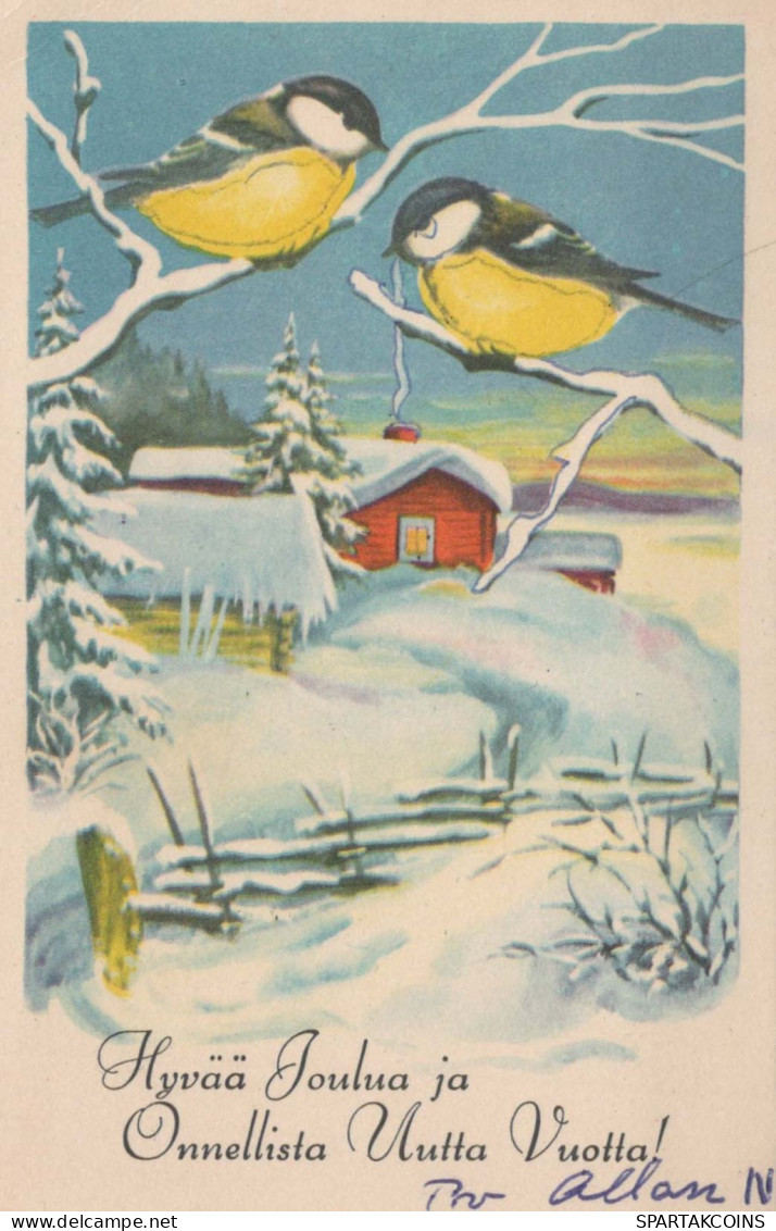Buon Anno Natale UCCELLO Vintage Cartolina CPA #PKE811.IT - New Year