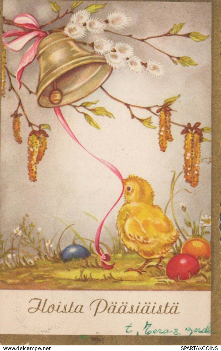 PASQUA POLLO UOVO Vintage Cartolina CPA #PKE435.IT - Ostern