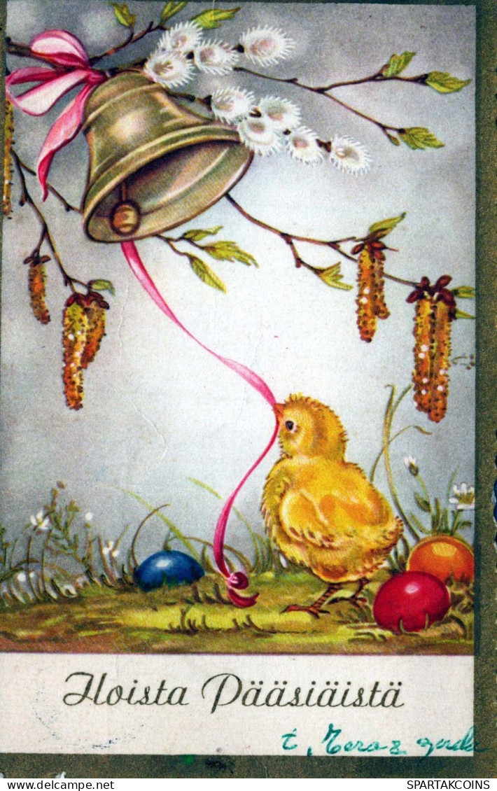 PASQUA POLLO UOVO Vintage Cartolina CPA #PKE435.IT - Easter