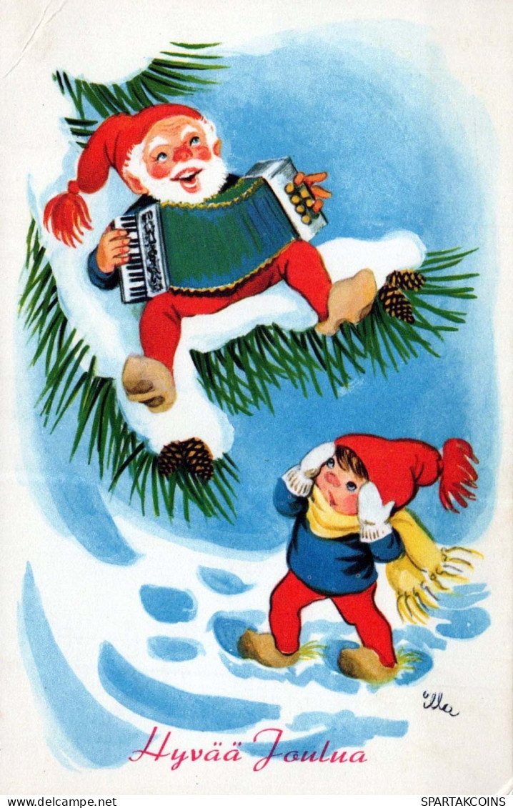 Buon Anno Natale GNOME Vintage Cartolina CPSMPF #PKD855.IT - Anno Nuovo