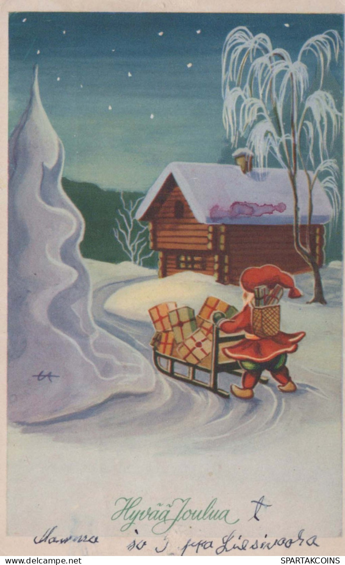 Buon Anno Natale GNOME Vintage Cartolina CPSMPF #PKD919.IT - Anno Nuovo