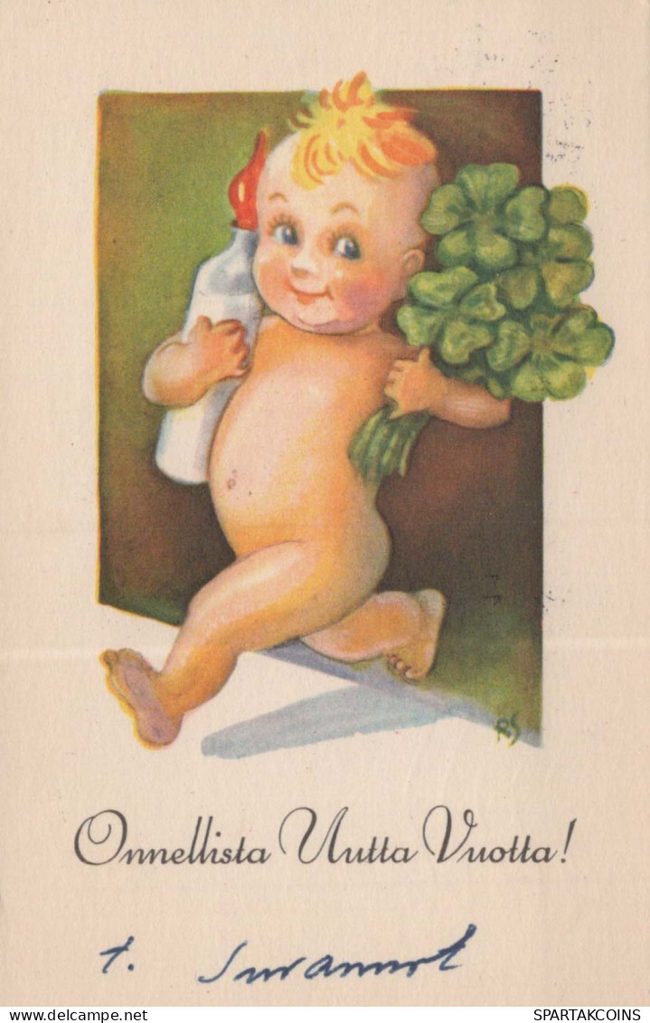 Buon Anno Natale BAMBINO Vintage Cartolina CPSMPF #PKD793.IT - New Year