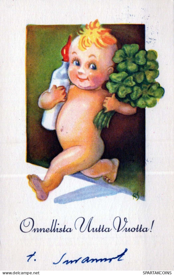 Buon Anno Natale BAMBINO Vintage Cartolina CPSMPF #PKD793.IT - Neujahr
